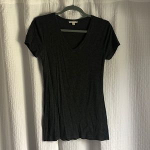cute dark grey soft v-neck